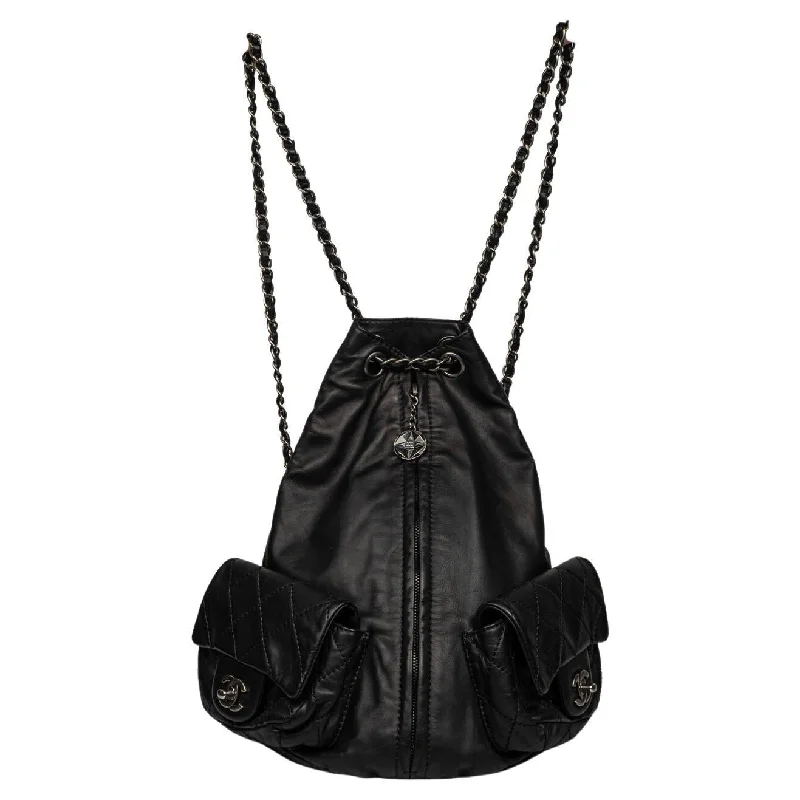 Trendy Bags For Sales CHANEL MULTI POCKETS CALFSKIN LEATHER BACKPACK
