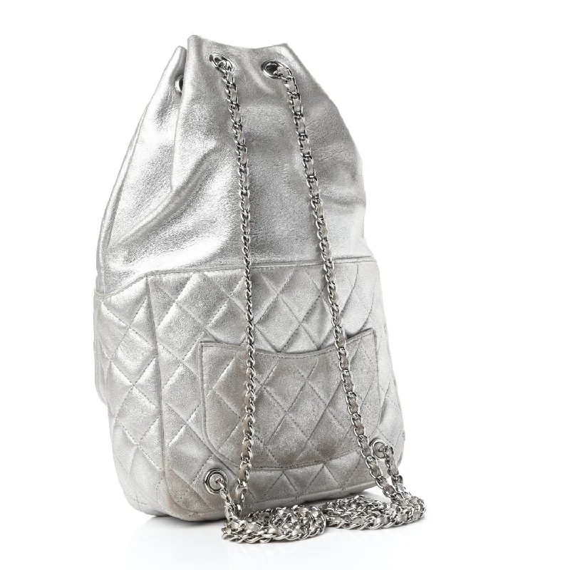 Durable And Fashionable Bags For Daily Use Chanel Quilted Metallic Silver Seoul Backpack Durable And Fashionable Bags For Daily Use Chanel Quilted Metallic Silver Seoul Backpack