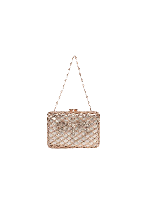 Bag For Modern Fashion CLUTCH EM METAL BORBOLETA