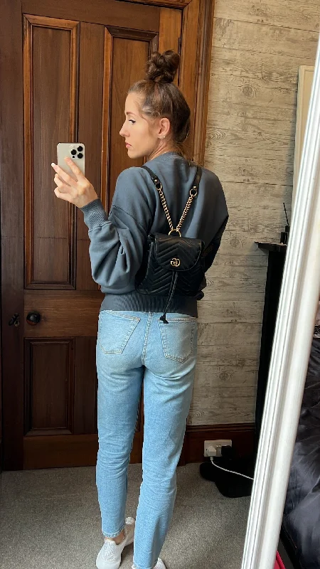 Tote Bag For Everyday Use Gucci GG Black Mini Marmont Backpack
