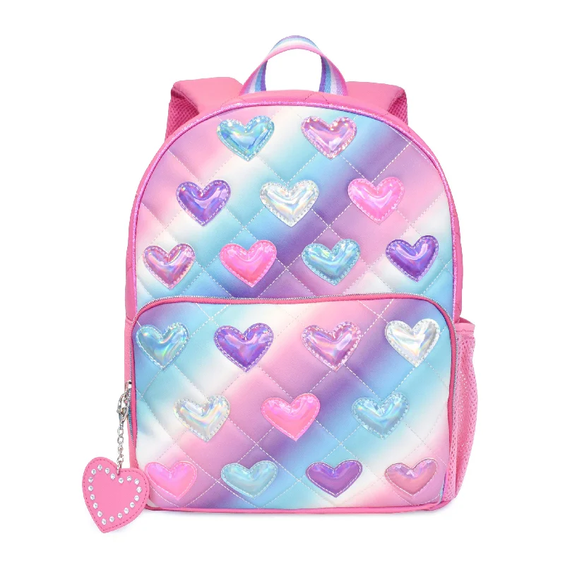 Inspired Bags For Affordable Luxury Metallic Heart-Patched Ombre Large Backpack