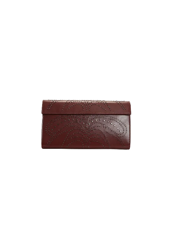 Luxury Bags LEATHER STUDDED CLUTCH