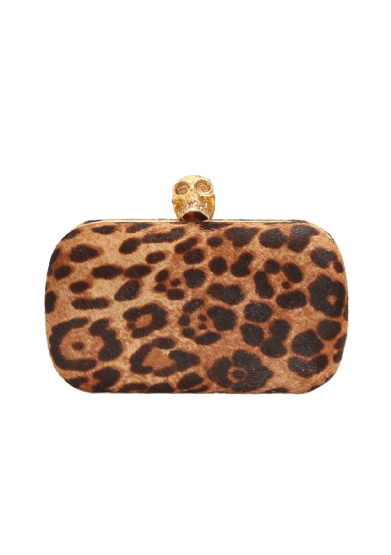 Bags With Seasonal Sales LEOPARD SKULL BOX CLUTCH