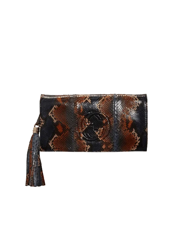 Bags For Sporty And Athletic Styles MEDIUM PYTHON SOHO CLUTCH