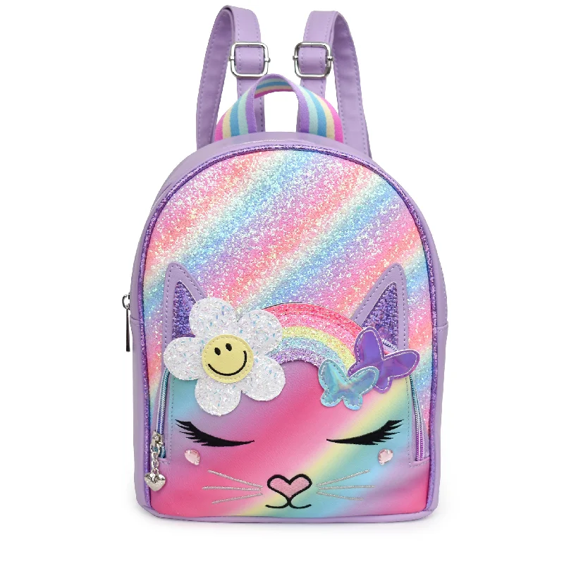 Halloween-Themed Miss Bella Kitty Cat Glitter Ombre Daisy Mini Backpack