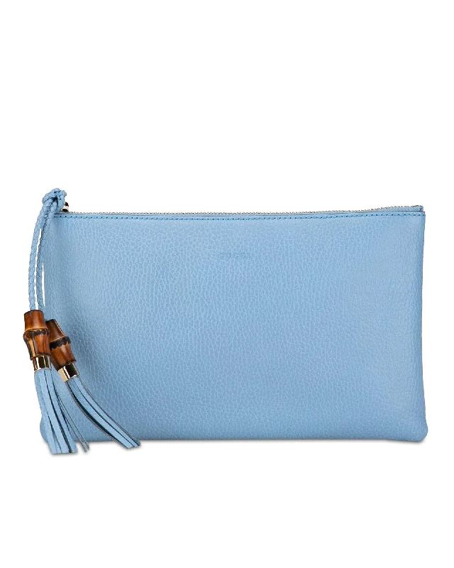 Affordable Bags For College Students On Sale Bamboo Zipper Calfskin Clutch