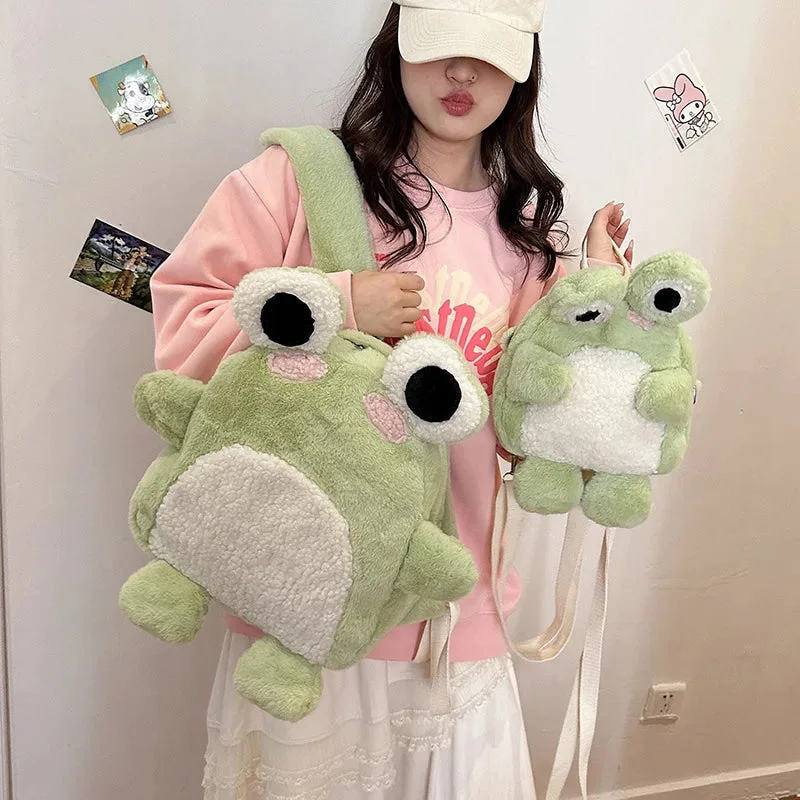 Urban Style Plush Froggy Backpack