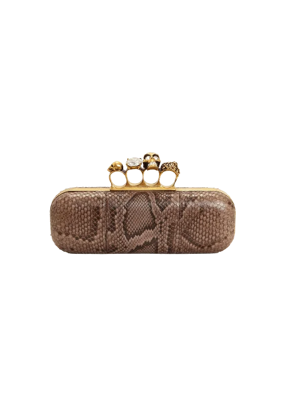 Luxury Bags On Sale PYTHON KNUCKLE CLUTCH