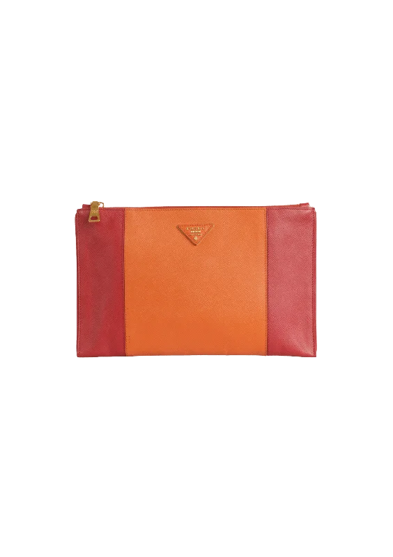 Clearance Bags For Budget Shoppers SAFFIANO BICOLOR POUCH