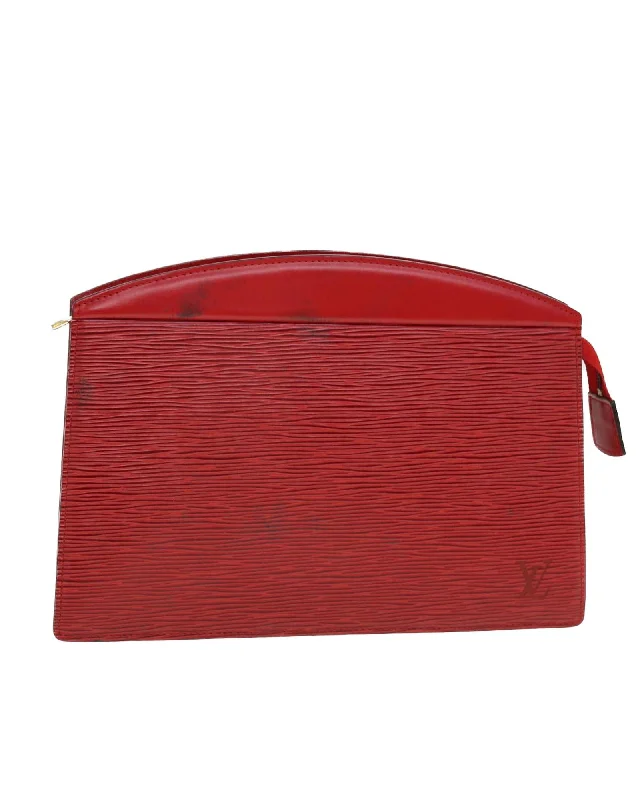 Bags With Seasonal Sales Red Epi Leather Clutch Bag