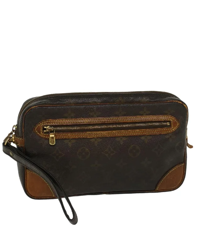 Compact Bags For Minimalist Travelers Monogram Clutch Bag with Dragonne Strap