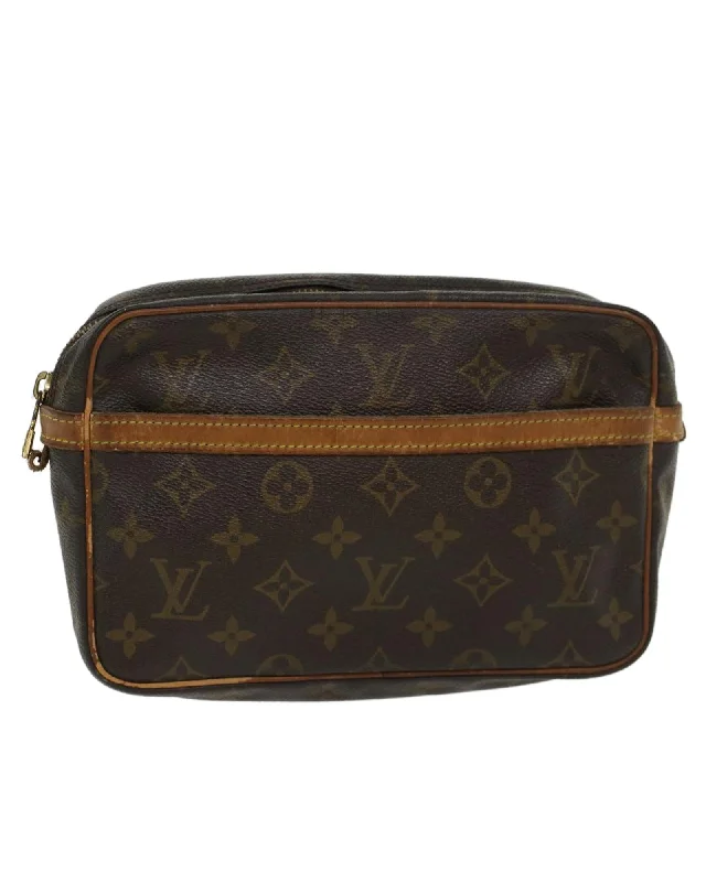 Urban Style Monogram Canvas Clutch Bag with Accessories - CD Rank