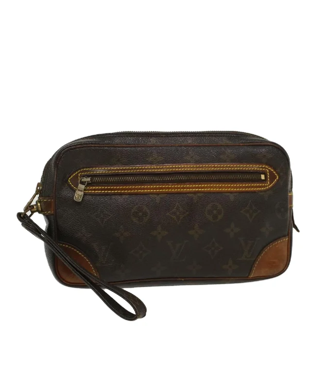 Tote Bag For Everyday Use Monogram Canvas Clutch Bag with Dragonne Handle