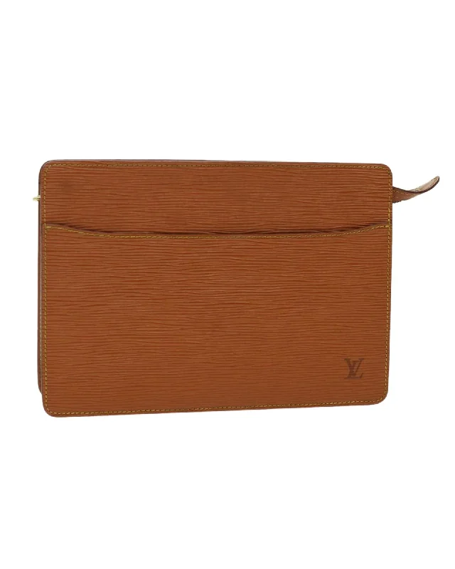 Modern And Limited-Time Offer Bags Epi Leather Clutch Bag with Metal Fittings