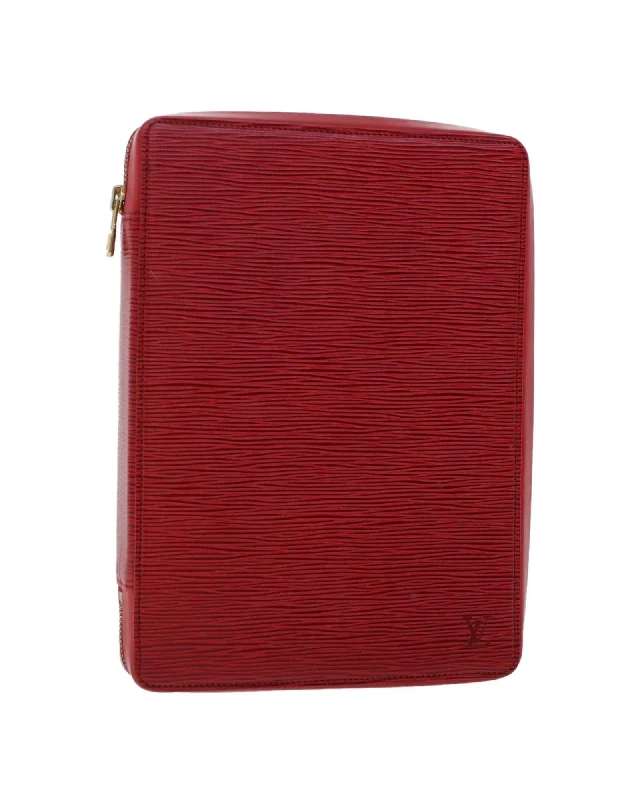 Trendy And Discounted Designer Handbags Epi Leather Clutch Bag with Dust Bag and Map