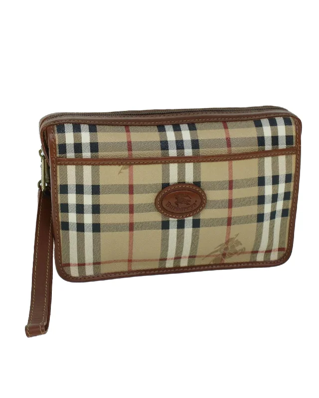 Wholesale Bags For Resellers Authentic Beige and Black PVC Leather Clutch Bag
