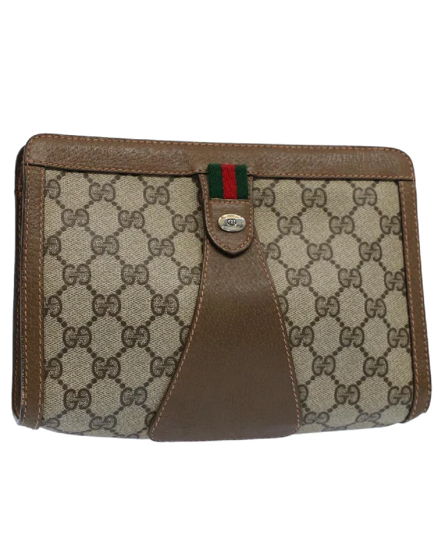 Tote Bag For Office Use GG Canvas Web Sherry Line Clutch Bag