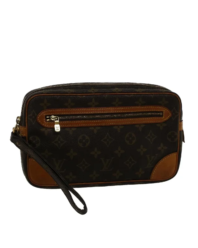 Black Friday Deals On Stylish Handbags Monogram Canvas Clutch Bag with Dragonne