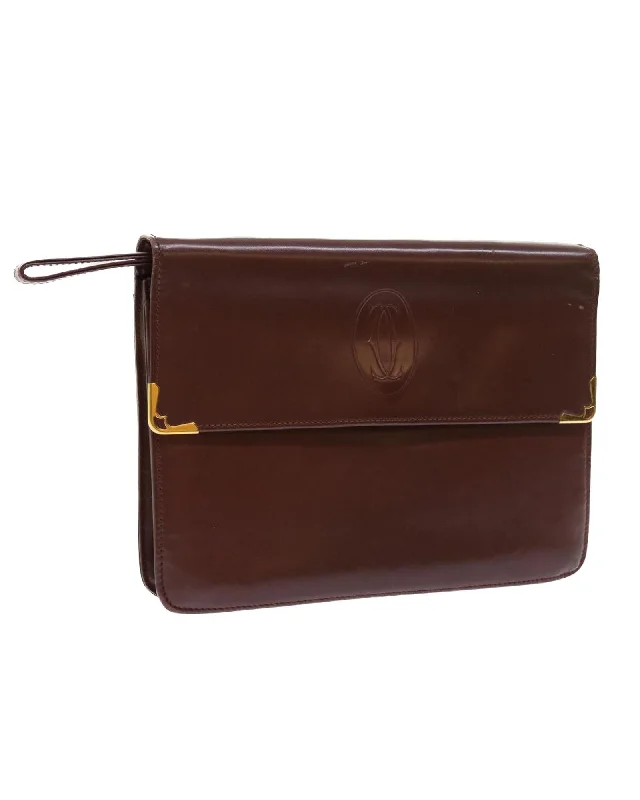 Bags For Personalized Gifts Wine Red Leather Clutch Bag