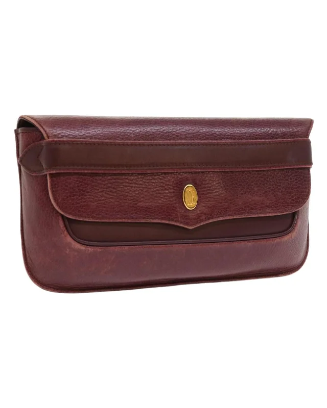 Spacious Bags With Holiday Promotions Red Leather Clutch Bag by Cartier