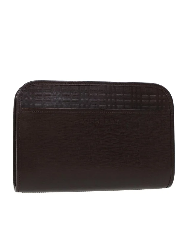 Bold Fashionistas Brown Leather Clutch Bag