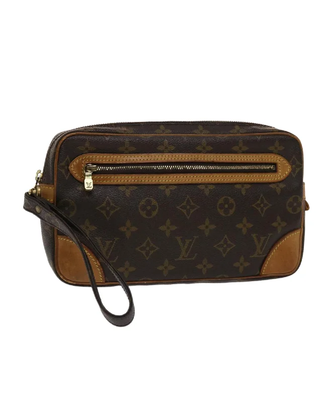 Party Bags For New Year's Eve And Special Occasions Monogram Canvas Clutch Bag with Dragonne Handle Party Bags For New Year's Eve And Special Occasions Monogram Canvas Clutch Bag with Dragonne Handle