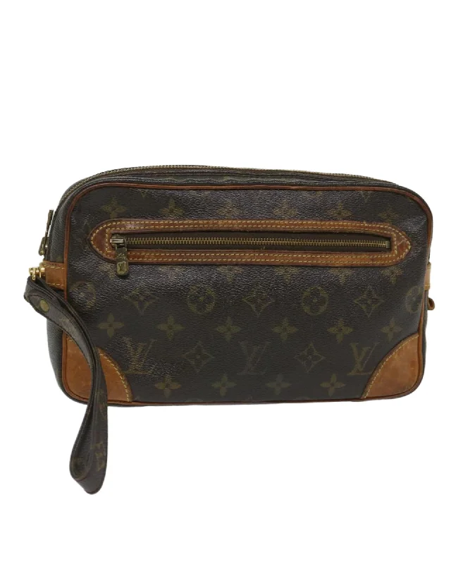 Sleek And Seasonal Sale Bags Monogram Canvas Clutch Bag with Dragonne GM Design