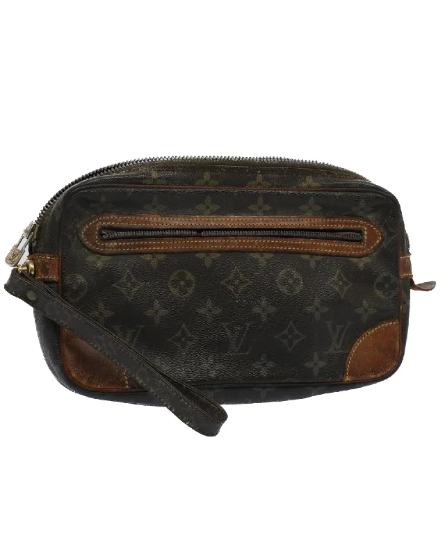 Office Professionals Monogram Canvas Clutch Bag with Dragonne Handle