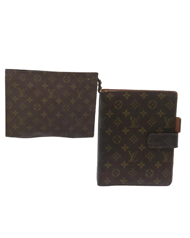 Cozy Handbags With Clearance Prices Monogram Day Planner Cover Clutch Bag 2Set