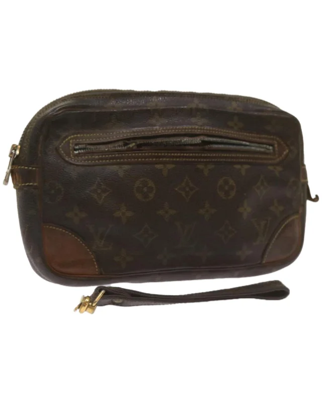 Durable And Fashionable Bags For Daily Use Monogram Canvas Clutch with Removable Wrist Strap
