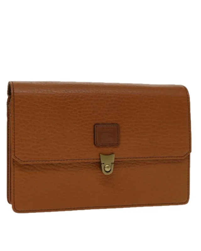 Cyber Monday Discounts On Bags Brown Leather Clutch Bag with Item Box - C Rank