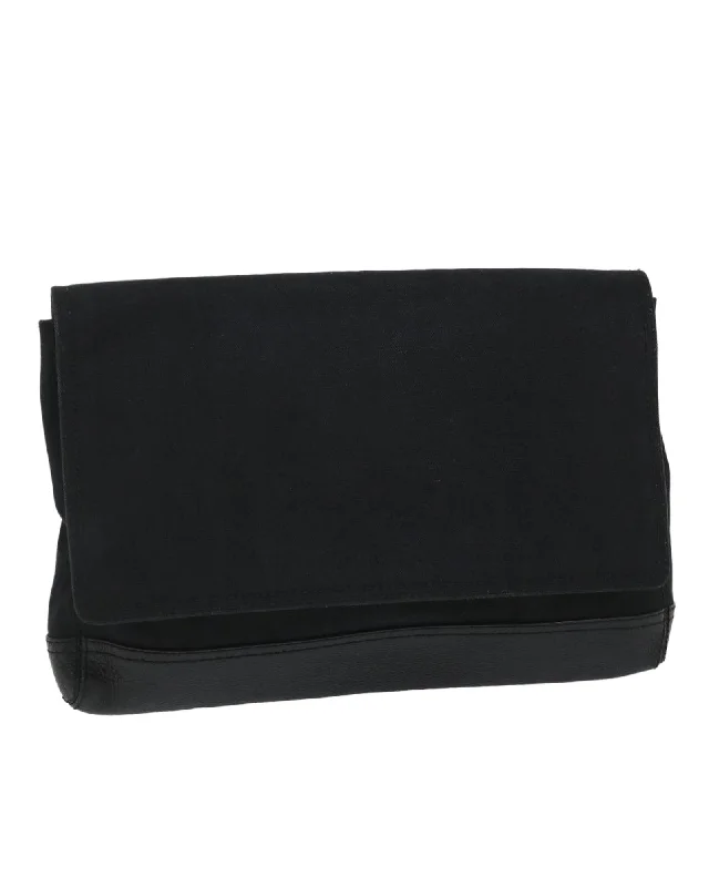 Trendy Bags For Teenage Girls Black Canvas Clutch Bag