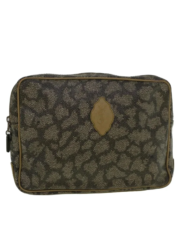 Durable And Fashionable Bags For Daily Use Gray PVC Leather Clutch Bag