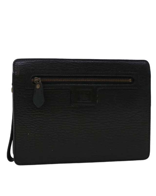 Compact Bags For Minimalist Travelers Black Leather Clutch Bag - Burberrys