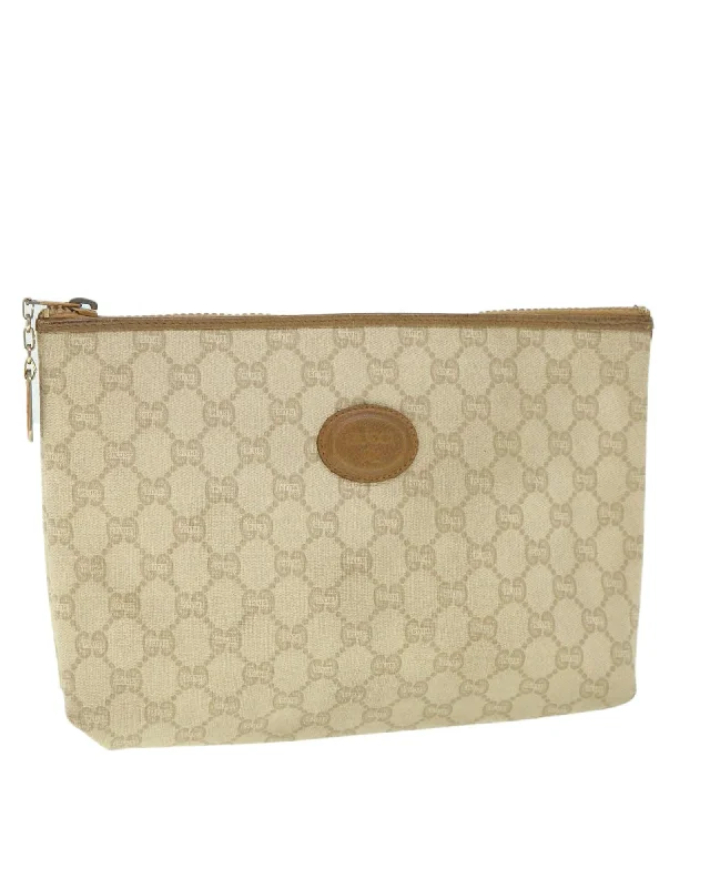 Affordable Bags For Budget Shoppers Beige GG Plus PVC Leather Clutch Bag