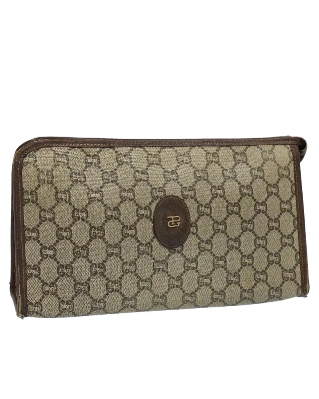 Bags For Personalized Gifts GG Plus Supreme PVC Leather Clutch Bag