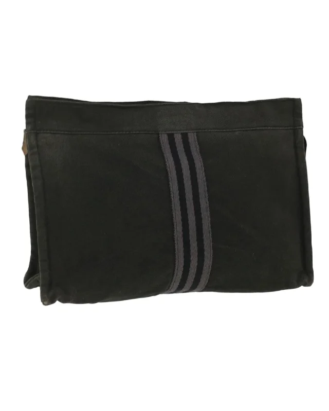 Rustic Bags For Outdoor And Nature-Inspired Looks Black Canvas Fourre Tout Clutch Bag - Hermes Rustic Bags For Outdoor And Nature-Inspired Looks Black Canvas Fourre Tout Clutch Bag - Hermes