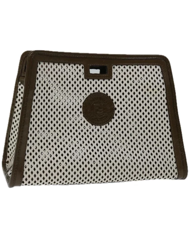 Handbag For Fashion Mini White Leather Clutch Bag by Fendi