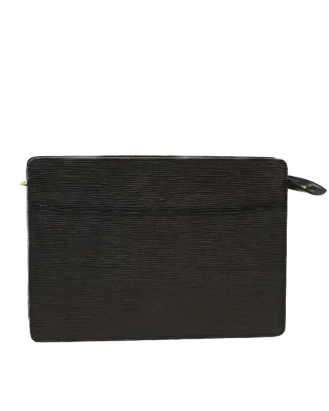 Customizable Bags For Personalized Style Black Epi Leather Clutch Bag
