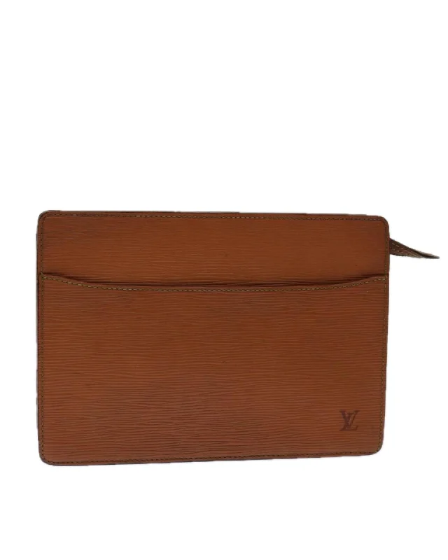 Uxury Designer Handbag Brands Epi Leather Clutch Bag with Zipang Gold Detailing