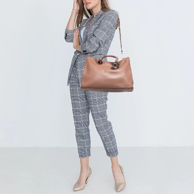 Tote Bag For Office Use DIOR Old Rose Leather Large issimo Shopper Tote