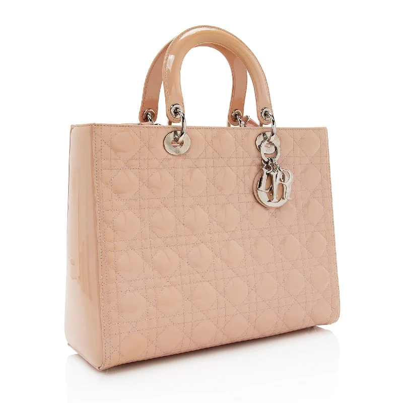 Luxury Seekers Dior Patent Leather Lady Dior Large Tote (SHF-22412)