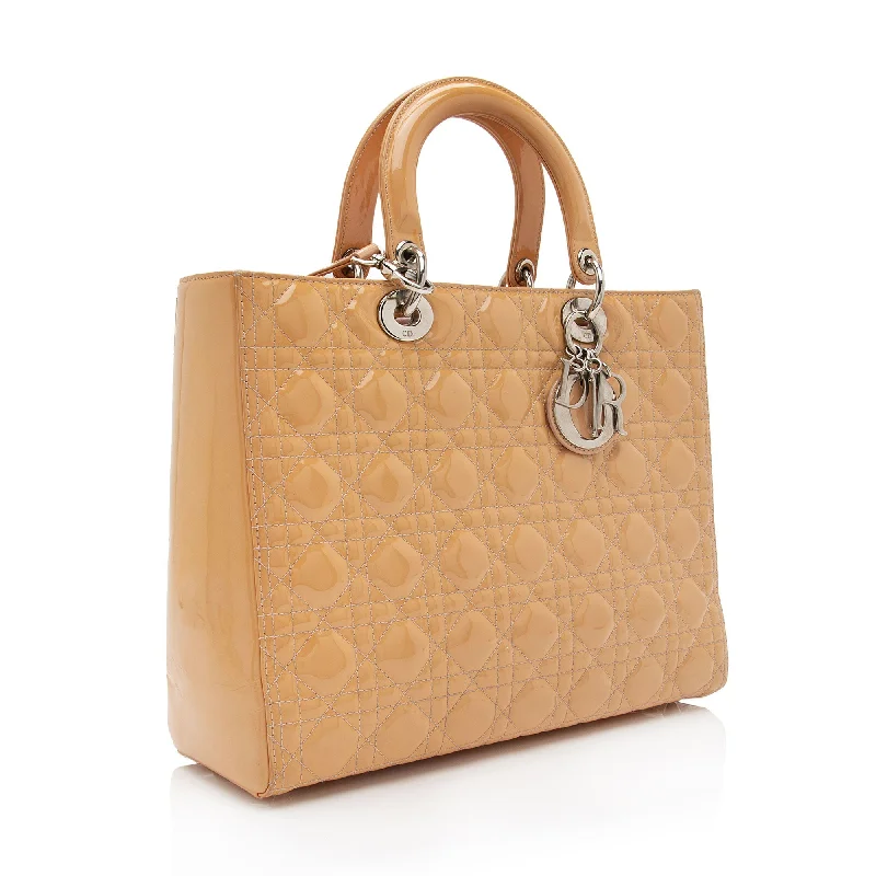 Stylish Yet Affordable Bags Dior Patent Leather Lady Dior Large Tote (SHF-5hKv8U)