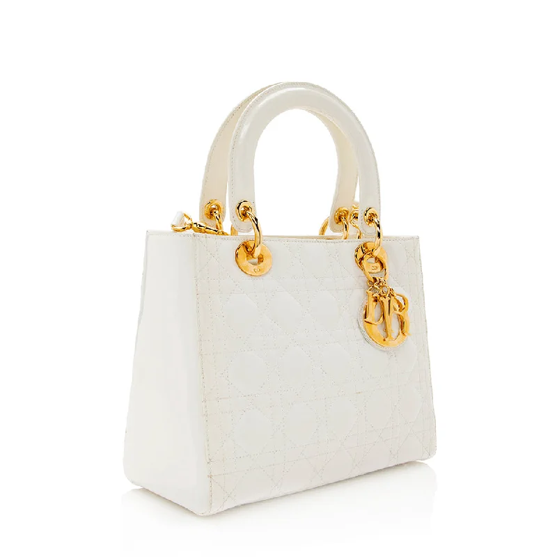Modern And Limited-Time Offer Bags Dior Patent Leather Lady Dior Medium Tote (SHF-20994)
