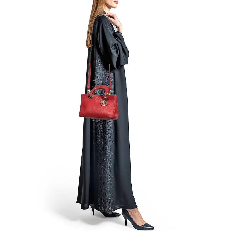 Stylish Bags With Discounts DIOR Red Grained Leather Mini issimo Tote