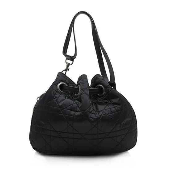 Trendy Festival Bags With Limited-Time Offers Dior Satin Drawstring Cannage Tote