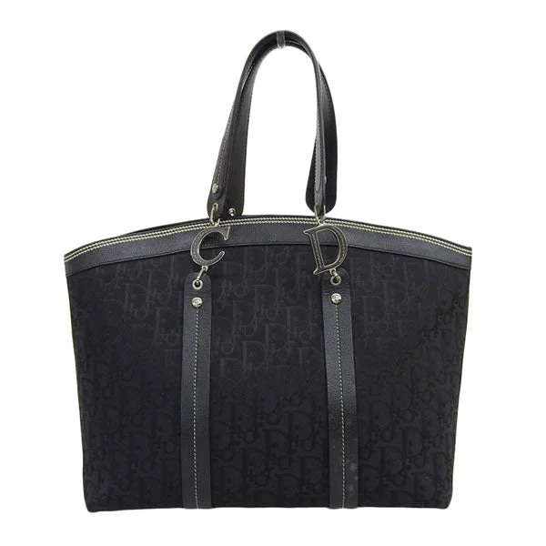 Customizable Bags For Personalized Style DIOR Trotter Pattern Flower Line Tote Bag Black Customizable Bags For Personalized Style DIOR Trotter Pattern Flower Line Tote Bag Black