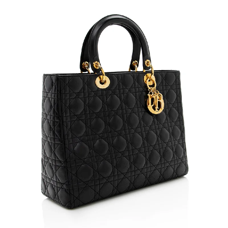 Luxury Bags For Working Professionals Dior Vintage Lambskin Lady Dior Large Tote (SHF-17064) Luxury Bags For Working Professionals Dior Vintage Lambskin Lady Dior Large Tote (SHF-17064)