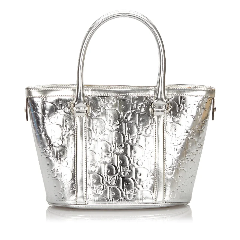 Luxury Bags For Professionals With Discounts Dior Silver Patent Leather Oblique Tote Bag France Luxury Bags For Professionals With Discounts Dior Silver Patent Leather Oblique Tote Bag France