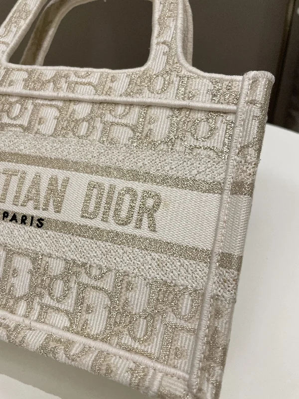 Vintage Bags For Retro And Classic Fashion Lovers Dior Mini Book Tote Gold Oblique